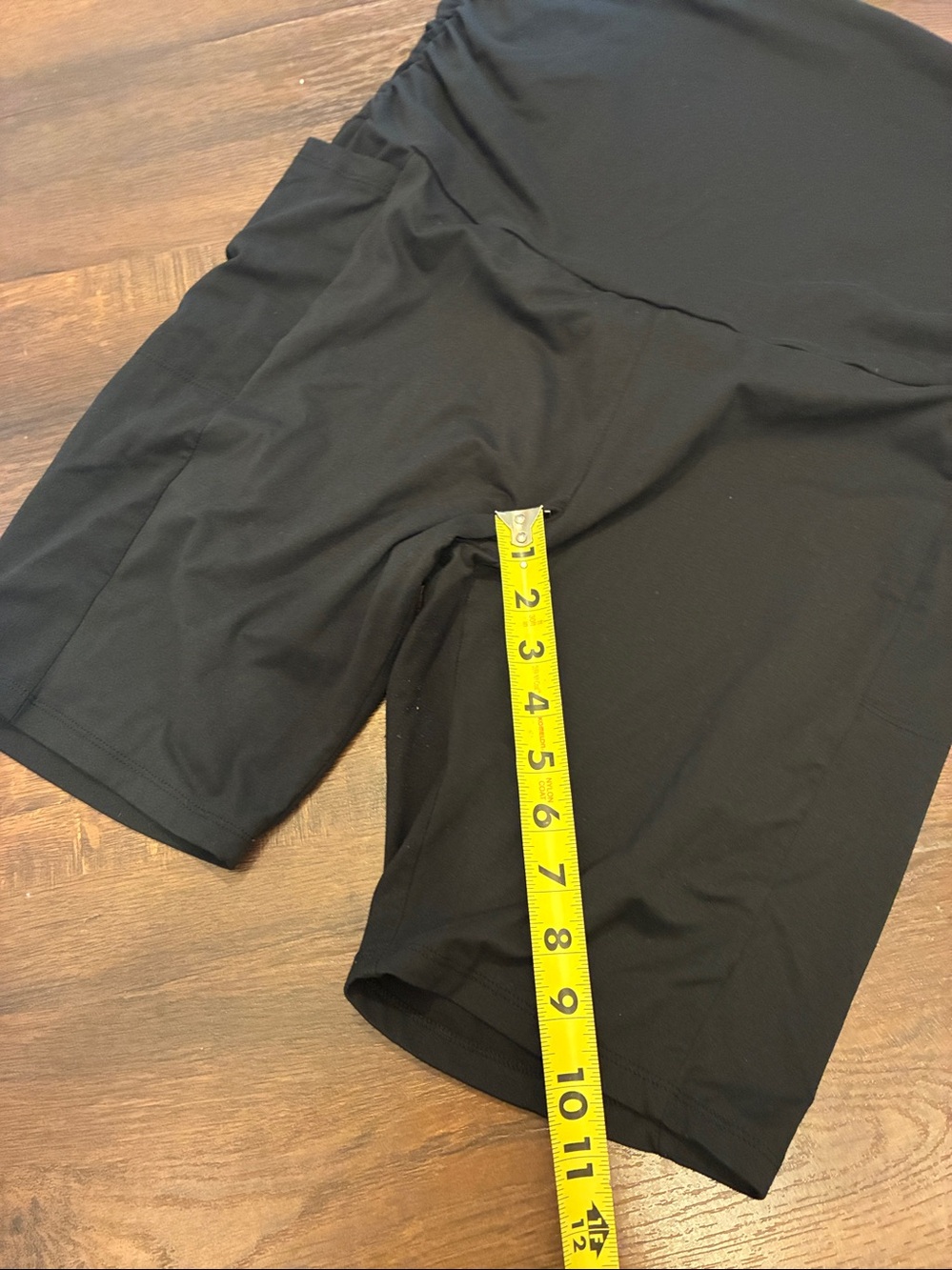 High-Waist Black Maternity Biker Shorts pockets SZ XL - Picture 4 of 7